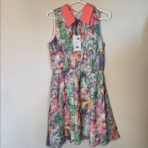 YUMI Floral Satin Dress
